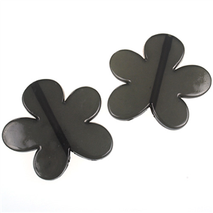 Koraliki duże kwiatki / akrylowe / czarne / 47x43x6mm / 4szt-6739