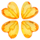 Koraliki serca 12mm / akrylowe / pomarańczowe / 12x12.5x8mm / 6szt