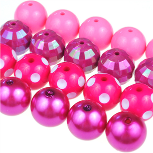 MIX śliczne duże kule / akrylowe / różowe / 20mm / 4szt
-6438