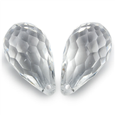 Koraliki krople / akrylowe / białe transparentne / 33mm / 2szt