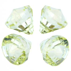 Koraliki kropelki diamenciki / akrylowe / żółte, transparentne / 12mm / 6szt-6589