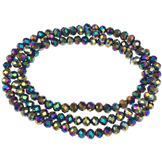 Koraliki rondelle fasetowane / szklane / multikolor / 4x3mm / 1 sznur