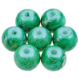 Koraliki zdobione powlekane / szklane / zielone /  8mm / 10szt