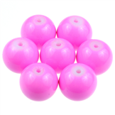 Koraliki kule powlekane / szklane / różowe, fuchsia / 10mm / 10szt