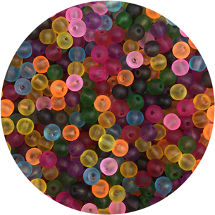 Miks koraliki mrożone / szklane / multikolor / 4mm / 10,6g / ok.100szt-12037
