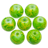 Koraliki powlekane malowane kulki kule / szklane / zielone / 10mm / 6szt