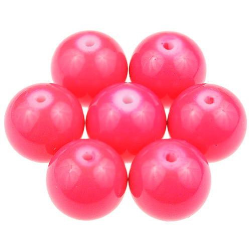 Koraliki kule powlekane / szklane / c.różowe, koralowe / 10mm / 10szt-6600