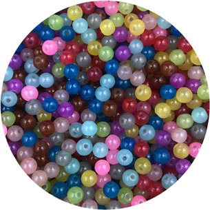 Miks koraliki jadeitowe / szklane / multikolor / 4mm / 10.6g / ok.100szt-12052