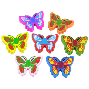 MIX koraliki motylki / drewniane / multikolor / 25x20x5mm / 2szt
-6436