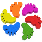 MIX koraliki stopy stópki / drewniane / multikolor / 22x18x5mm / 4szt
