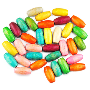 MIX koraliki owale / drewniane / multikolor / 15mm / 20szt-6760