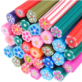 MIX patyczki fimo  kwiatki / modelina / multikolor / 50x3-6mm / 5szt