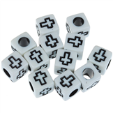 Koraliki modułowe krzyżyk / akrylowe / biały / 6x6mm / 20szt