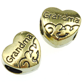 Koraliki modułowe przekładka serce grandma / metalowa / złota / 11x10mm / 1szt