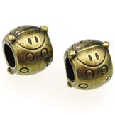 Koraliki modułowe przekładka biedronka / metalowa / brązowa / 10x8mm / 1szt