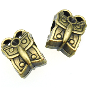Koraliki modułowe przekładka motylek / metalowa / brązowa / 13x10mm / 1szt-8819