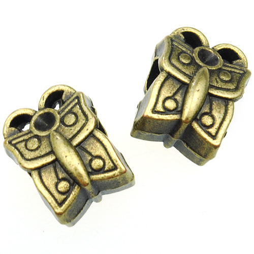 Koraliki modułowe przekładka motylek / metalowa / brązowa / 13x10mm / 1szt-8819