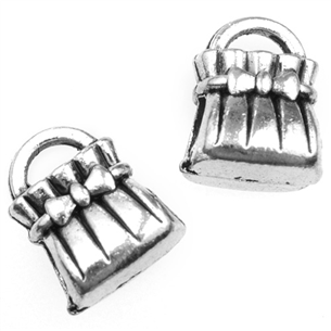 Koraliki modułowe przekładka torebka / metalowa / srebrna / 10x12mm / 1szt-8786