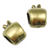 Koraliki modułowe przekładka jabłko apple / metalowa / brązowa / 10x8mm / 1szt