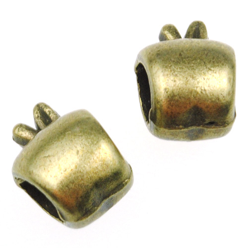 Koraliki modułowe przekładka jabłko apple / metalowa / brązowa / 10x8mm / 1szt-8797