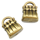 Koraliki modułowe przekładka torebka / metalowa / brązowa / 10x12mm / 1szt