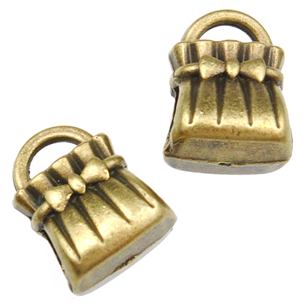 Koraliki modułowe przekładka torebka / metalowa / brązowa / 10x12mm / 1szt-8801