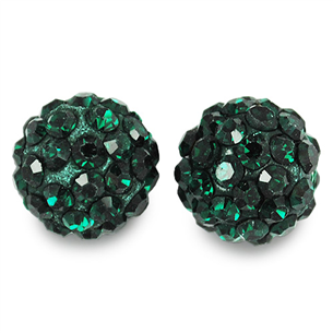 Koraliki shamballa emerald / zielone / 10mm / 1szt-2373