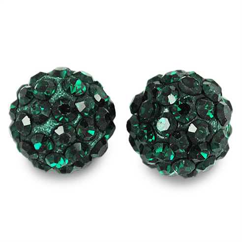 Koraliki shamballa emerald / zielone / 10mm / 1szt-2373