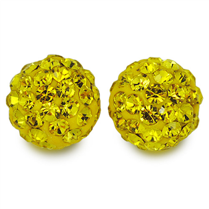 Koraliki shamballa lemon yellow / żółte / 10mm / 1szt-2379