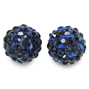 Koraliki shamballa montana / niebieskie, granatowe / 10mm / 1szt-2364