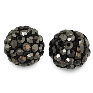 Koraliki shamballa hematite / czarne/ 10mm / 10szt-9523