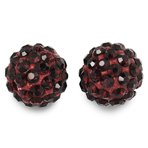 Koraliki shamballa dark red / czerwone, bordowe / 10mm / 10szt-9524