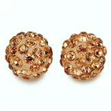 Koraliki shamballa honey peach / brązowe / 10mm / 1szt