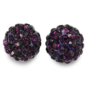 Koraliki shamballa amethyst / fioletowe / 10mm / 1szt-2403