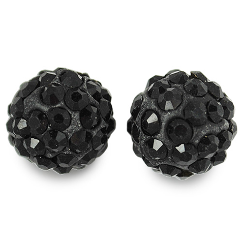 Koraliki shamballa jet / czarne / 10mm / 1szt-2421