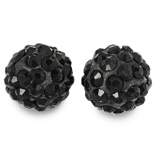 Koraliki shamballa jet / czarne / 10mm / 10szt-9530