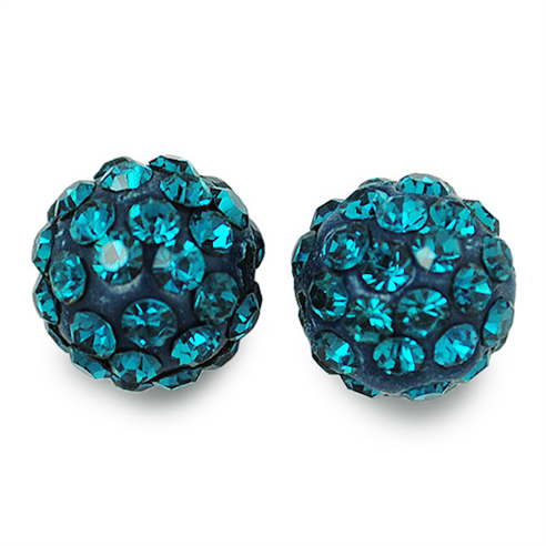 Koraliki shamballa blue zircon / niebieskie / 10mm / 1szt-2427