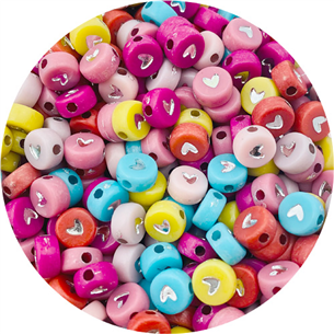 MIX koraliki srebrne serce 7mm / akrylowe / 7x3mm / 13,2g / 100szt-12346