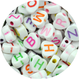MIX koraliki serca literki serduszka / multikolor / 7x7.5x4mm / 12,3g / 100szt