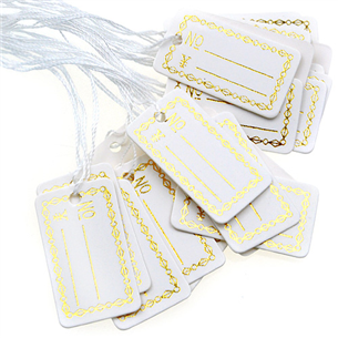 Metki do biżuterii bransoletek / papierowe / białe / 26x15mm / 20szt-8703