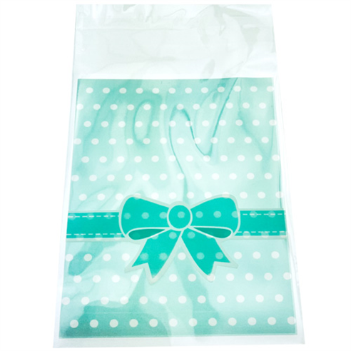 Torebka ozdobna kokardka miętowa / celafonowa / 125x79mm / 100szt
-12343