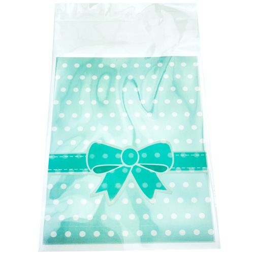 Torebka ozdobna kokardka miętowa / celafonowa / 125x79mm / 100szt
-12343