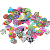 MIX ozdoby do paznokci fimo ciasteczka / modelina / multikolor / 4-6mm / 50szt