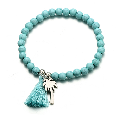 Komplet bransoletek z koralikami łańcuszkowa celebrytka / 1kpl-10525