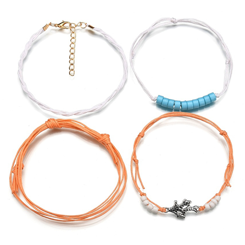 Komplet bransoletek sznurkowa celebrytka / 1kpl-10548