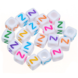 Koraliki modułowe literki alfabet litera Z / akrylowe / mix / 6x6mm / 20szt