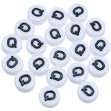 Koraliki litera Q okrągłe / akrylowe / biały / 7x4mm / 100szt
