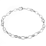Baza bransoletki charms / bransoletka metalowa / srebrna / 20.5cm / 1szt