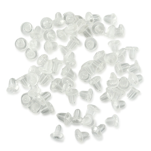 Zatyczki silikonowe / silikon / bezbarwne / 4mm / 2,5g / 100szt-5436