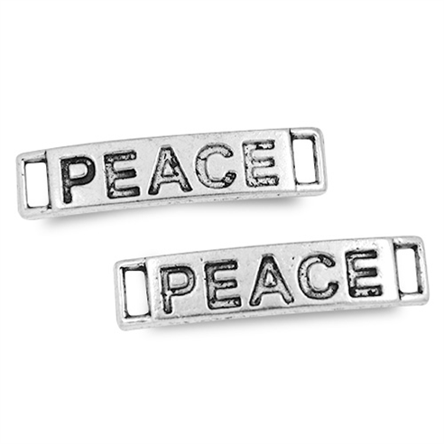 Łącznik do bransoletek PEACE / metalowy / antyczny srebrny / 28mm / 2szt-3962